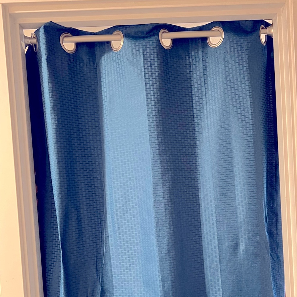 Teal,long (85x38) curtain panels with blackout.